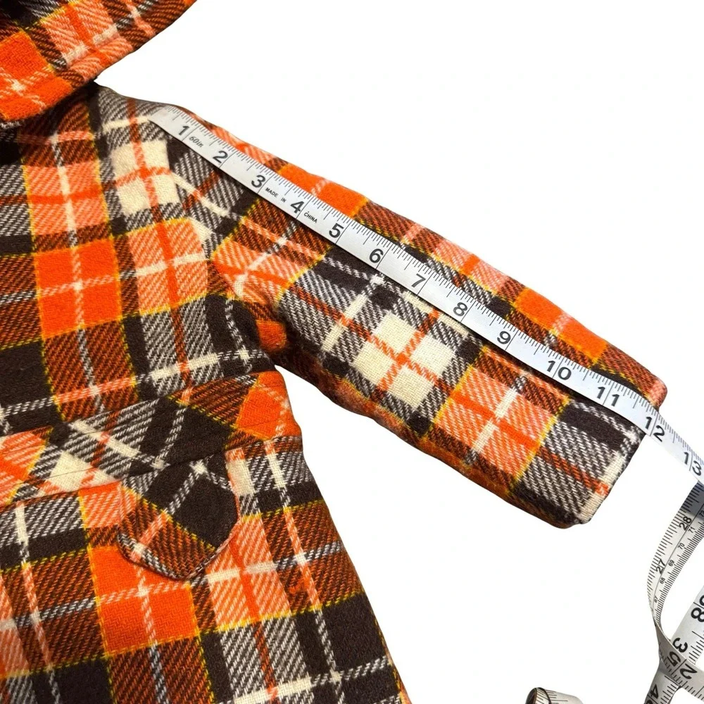Vintage Sears Plaid‎ Hooded Coat Toddler Girls 3T Quilted Lined Fall Jacket